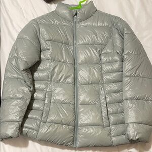 Time and Tru Women's Puffer Jacket - Light Gray